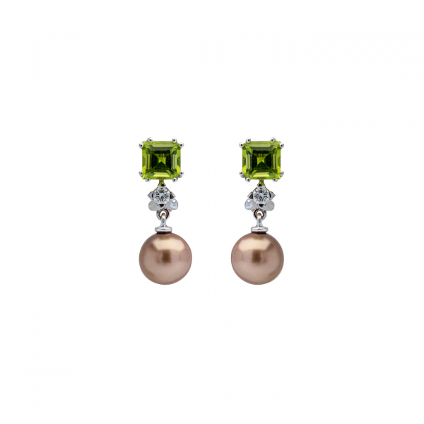 Pendientes diamante y piedras