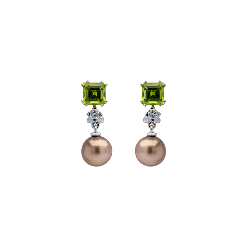 Pendientes diamante y piedras